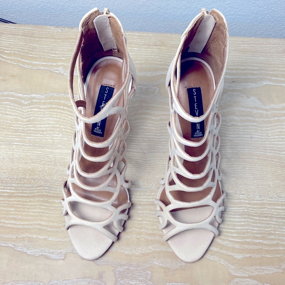 Steven by Steve Madden Tana Nude Wedding Bridesmaids Summer 3 1/2 Inch Heel - Picture 3 of 6